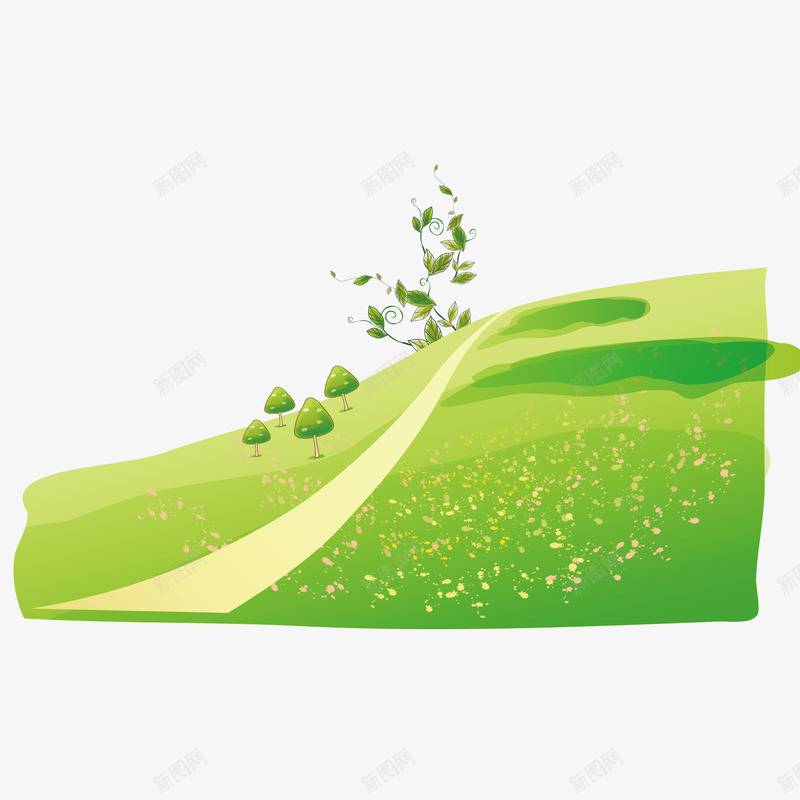 手绘草坪矢量图ai免抠素材_新图网 https://ixintu.com 矢量草坪 青色草坪 矢量图