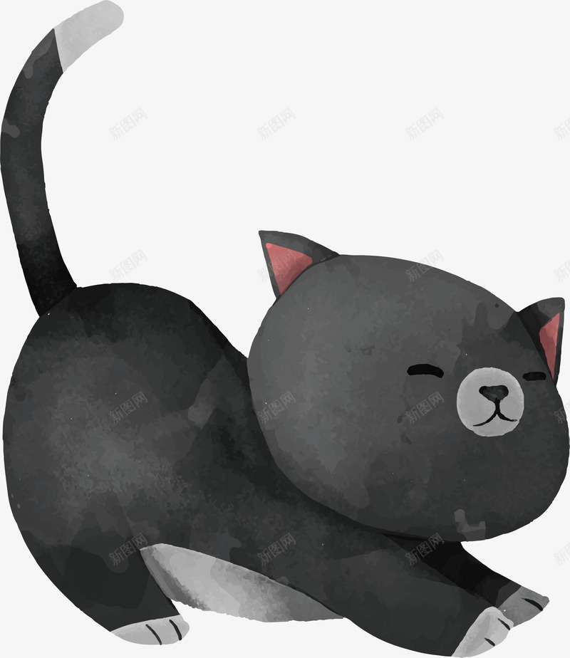 伸懒腰的黑猫png免抠素材_新图网 https://ixintu.com 伸懒腰 伸懒腰黑猫 伸腰 小懒猫 水彩猫咪 矢量png 黑猫 黑猫简笔画 黑色猫咪