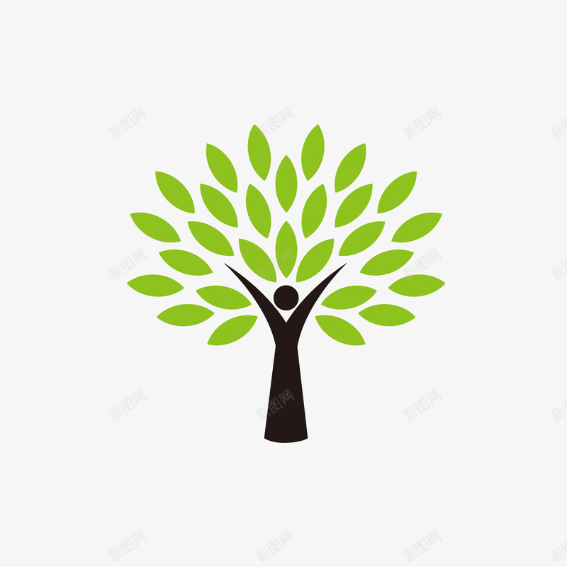 双手支撑绿色叶子图标png_新图网 https://ixintu.com LOGO 双手 支撑 绿叶 编辑LOGO 自然 自然LOGO