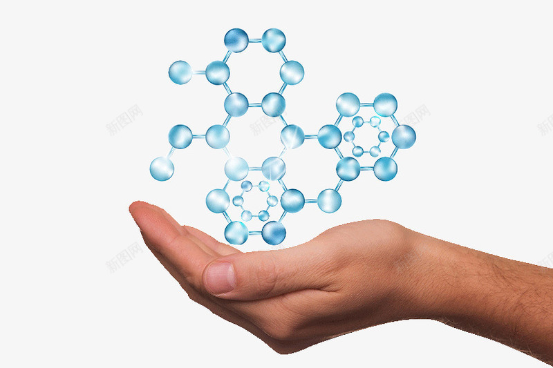 手托DNA分子png免抠素材_新图网 https://ixintu.com DNA分子 手托 生物学 科技 科研