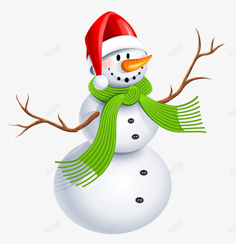 戴围巾的雪人png免抠素材_新图网 https://ixintu.com 冬季 卡通 童趣 雪 雪人