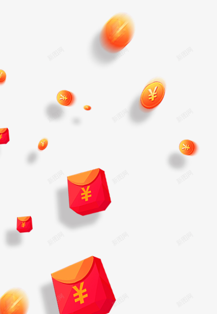 漂浮新年红色金币红包png免抠素材_新图网 https://ixintu.com 新年 新春 春节 漂浮钱币 红包 财富 财运 金币 钱币