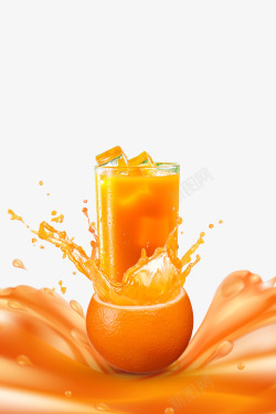 夏季水果橙子橙汁饮料素材