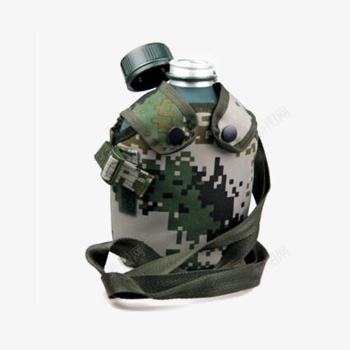 斜跨式军用水壶png免抠素材_新图网 https://ixintu.com 产品实物 军用水壶 户外用品 户外迷彩水壶 红军水壶