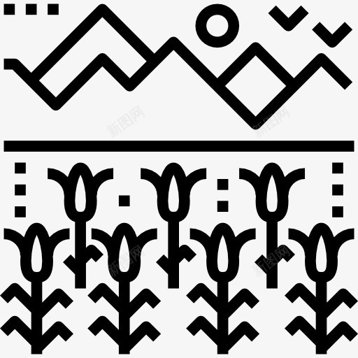 场图标png_新图网 https://ixintu.com 乡村 农场 农村 场 山 房子 景观 玉米 自然领域