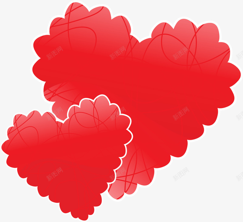 红色线条花边爱心png免抠素材_新图网 https://ixintu.com LOVE 婚庆 心形 情人节 浪漫 爱情 红色爱心 线条爱心