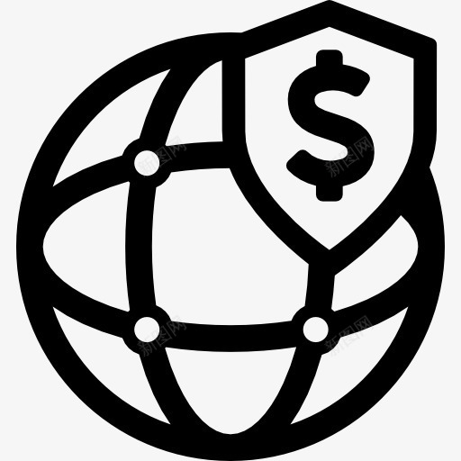 全球货币图标png_新图网 https://ixintu.com 交换 商业 网格 美元符号 钱盾
