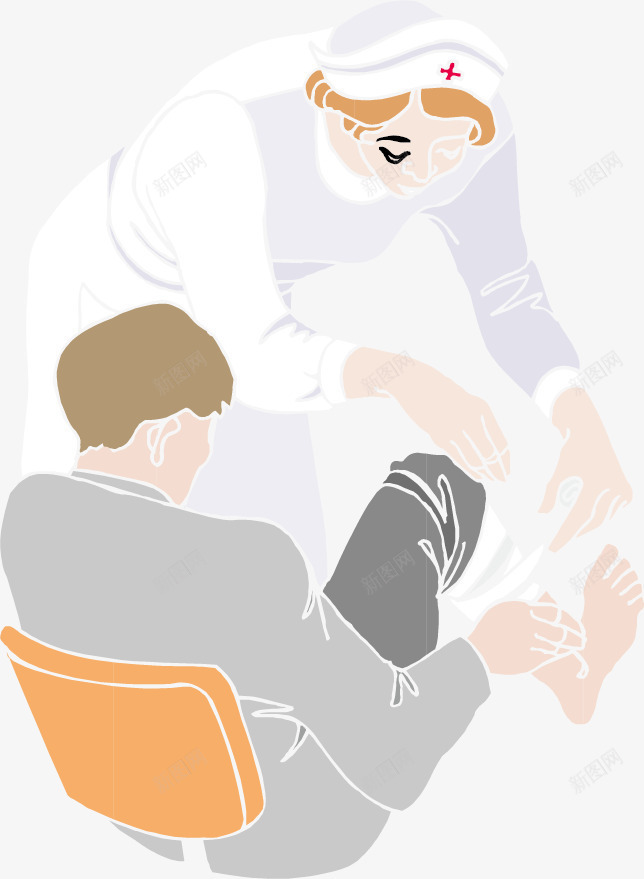 给伤者包扎伤口的护士矢量图eps免抠素材_新图网 https://ixintu.com 伤者 包扎 手绘 护士 插画 矢量图