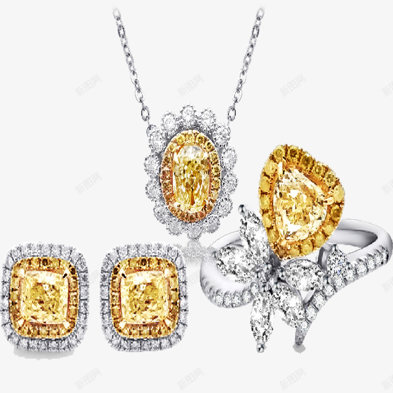 精致金色饰品png免抠素材_新图网 https://ixintu.com 精致 精致饰品 美观 豪华 金色饰品 金饰品 饰品套装