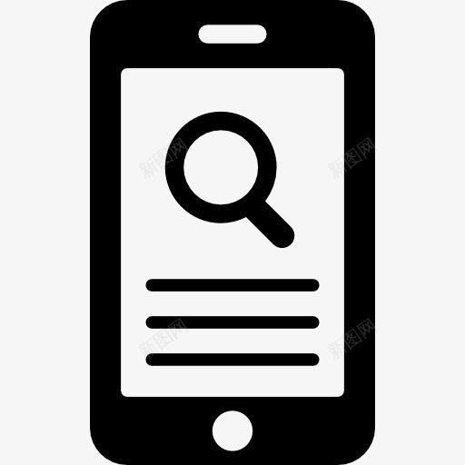 放大镜的手机屏幕上图标png_新图网 https://ixintu.com 平板电脑 手机屏幕展示图 搜索 放大镜 电话 界面 移动分析 符号