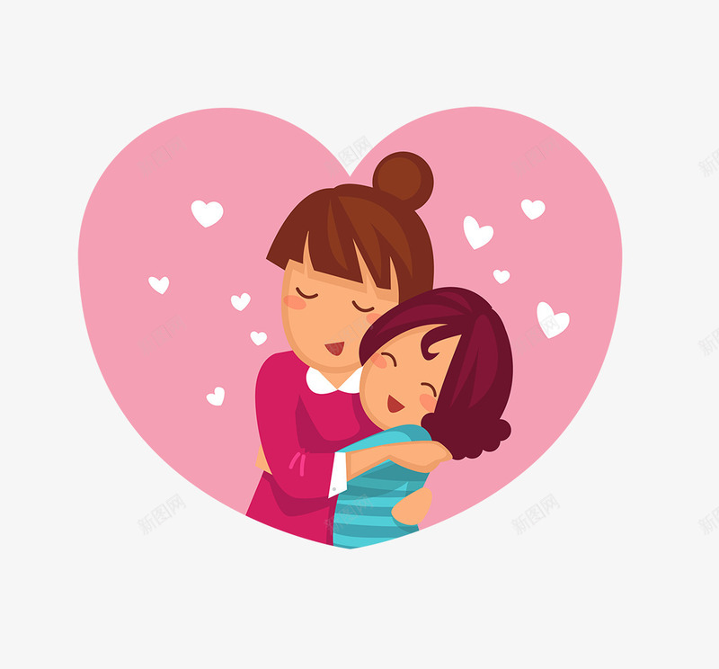母亲节快乐卡通手绘母女png免抠素材_新图网 https://ixintu.com 卡通 感恩母亲节 慈母 母与女 母亲节 母亲节快乐 母女 母爱