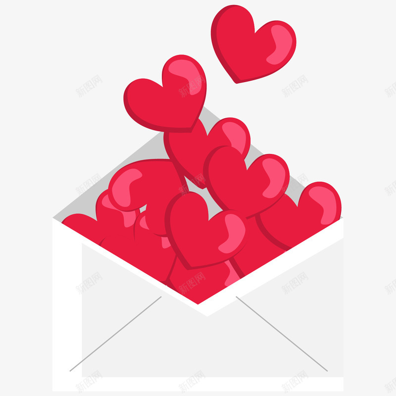 冒爱心的信封图png免抠素材_新图网 https://ixintu.com 信封 心形 情书 情人节 爱心 红色 节日装饰