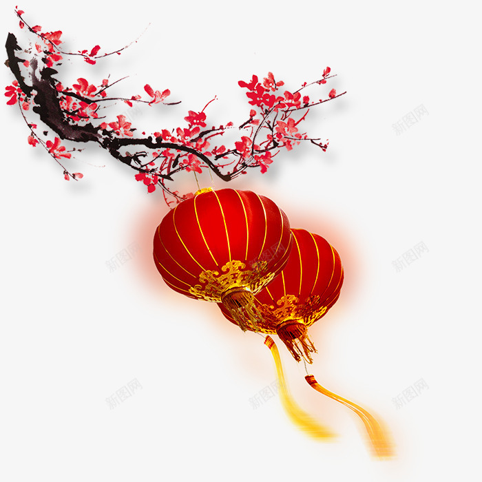 红色喜庆中国风梅花灯笼装饰图案png免抠素材_新图网 https://ixintu.com 中国风 喜庆 喜庆国风 喜庆灯笼 梅花 灯笼 红色 装饰图案