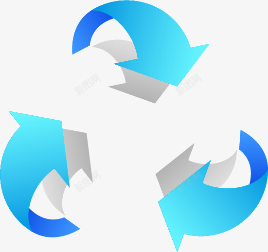 三个箭头矢量图ai免抠素材_新图网 https://ixintu.com UI 卡通 手绘 箭头 蓝色 矢量图