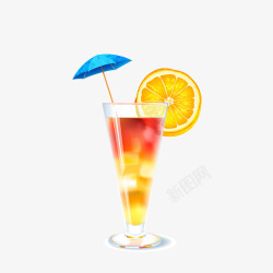 夏日橙汁饮料矢量图素材
