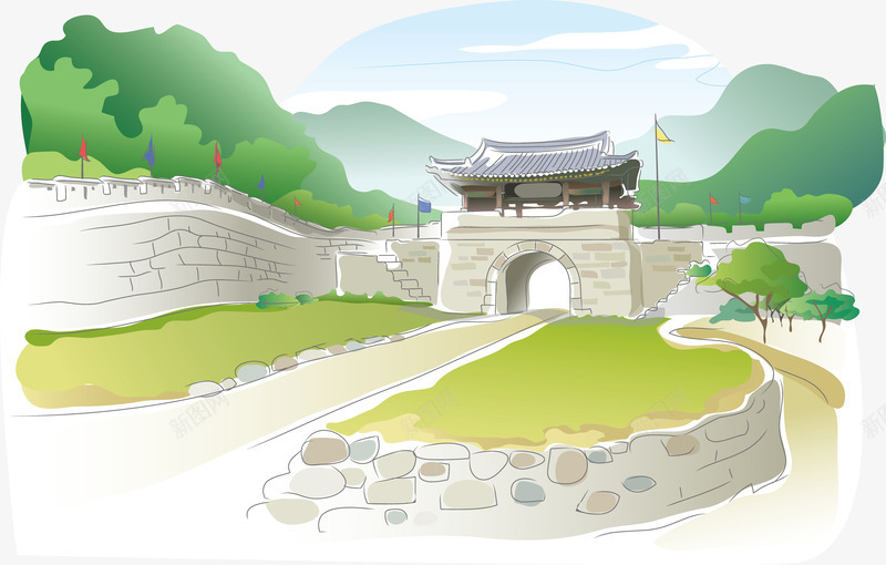 旅游风景区景色png免抠素材_新图网 https://ixintu.com 旅游 景色 清新 绿色 风景区