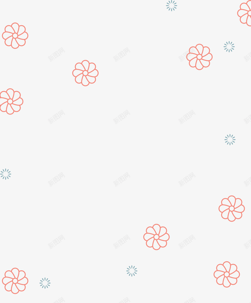 卡通新年红色花朵底纹png免抠素材_新图网 https://ixintu.com 卡通花朵 新年装饰 春节底纹 红色花卉 红色花朵 背景装饰