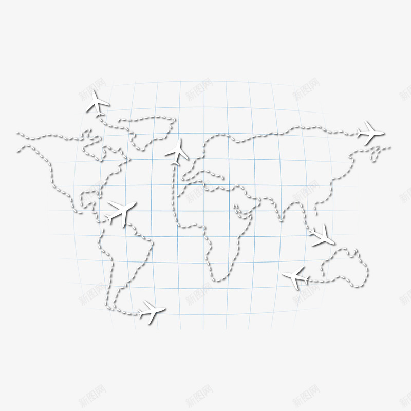 网格和地图png免抠素材_新图网 https://ixintu.com 地图 网格 飞机