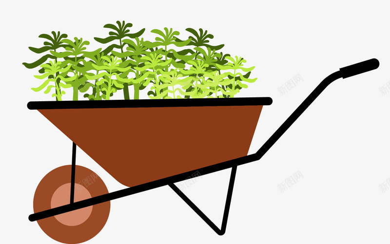 绿色植物三轮车png免抠素材_新图网 https://ixintu.com 养殖 养花工具 果蔬 矢量素材 种植