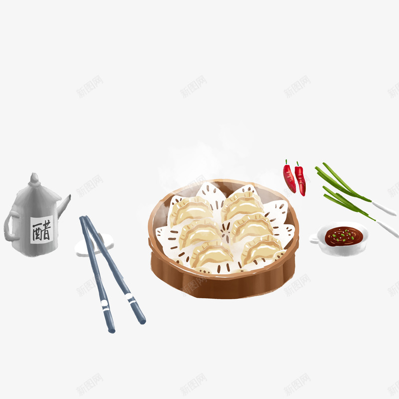 卡通饺子psd免抠素材_新图网 https://ixintu.com PNG图 PNG图下载 冬至饺子 创意卡通 卡通 卡通插图 插图 新年饺子 水饺 饺子