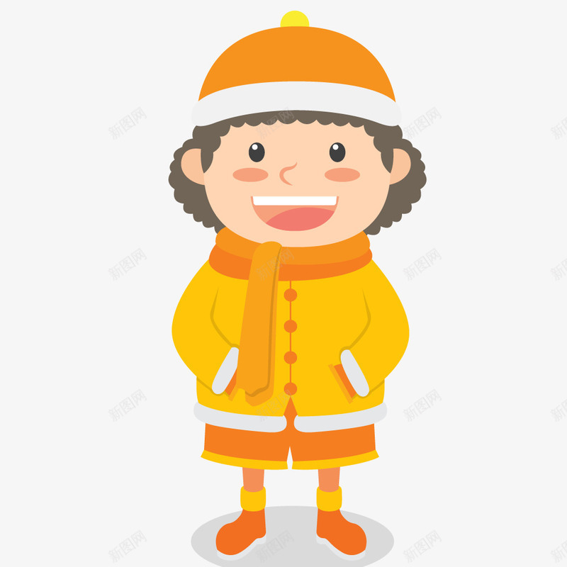 穿黄衣服的小孩png免抠素材_新图网 https://ixintu.com png图形 冬季 小孩 服装 装饰 黄色