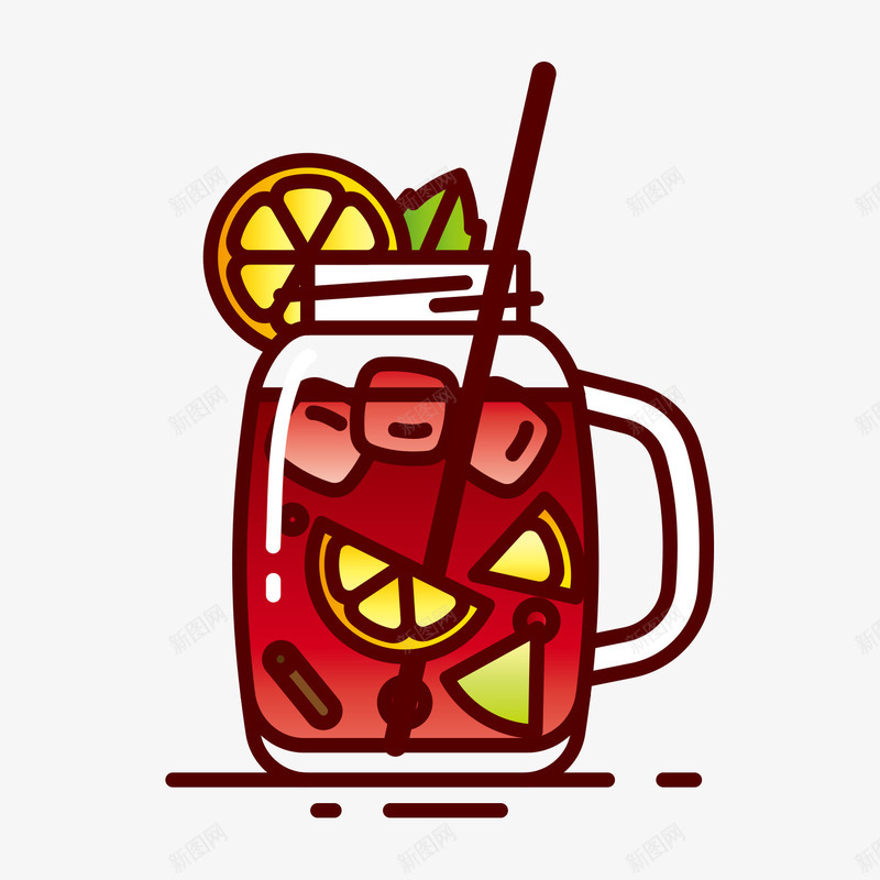 卡通夏日解渴凉爽冰饮png免抠素材_新图网 https://ixintu.com 冰饮 凉爽 卡通 夏日 解渴