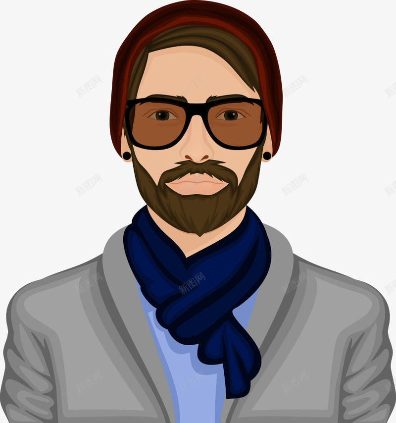戴眼镜的卡通男人png免抠素材_新图网 https://ixintu.com 人物 卡通人物 卡通男人 戴眼镜 矢量人物