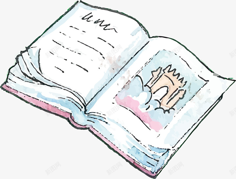 一本打开的书矢量图ai免抠素材_新图网 https://ixintu.com 书本 书籍 努力 学习 学识 打开 知识 读书 阅读 矢量图