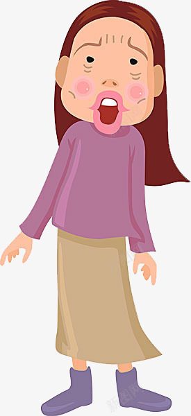 惊呆了的女生png免抠素材_新图网 https://ixintu.com 卡通手绘 卡通脸红 女生 目瞪口呆 表情包 装饰