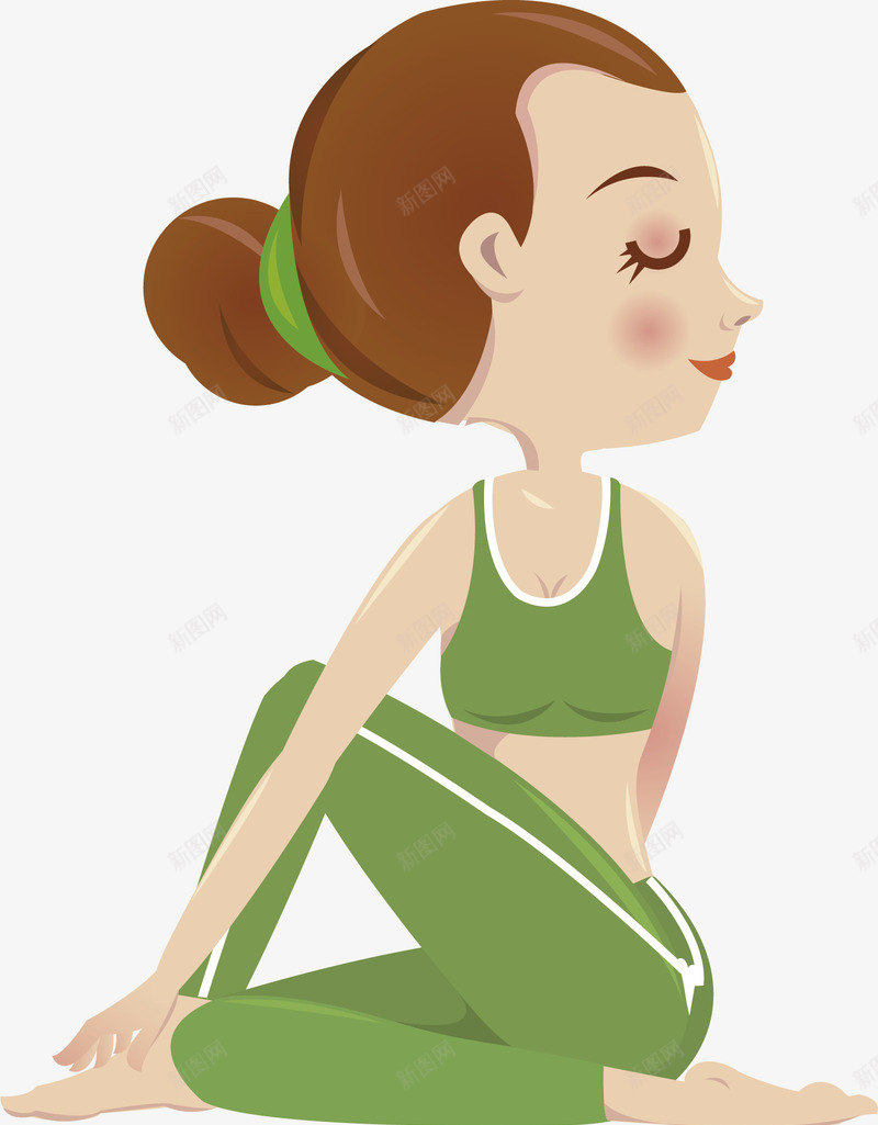 女士瑜伽人物矢量图ai免抠素材_新图网 https://ixintu.com 做瑜伽 创意瑜伽图 卡通瑜伽 瑜伽动作 空中瑜伽 矢量图