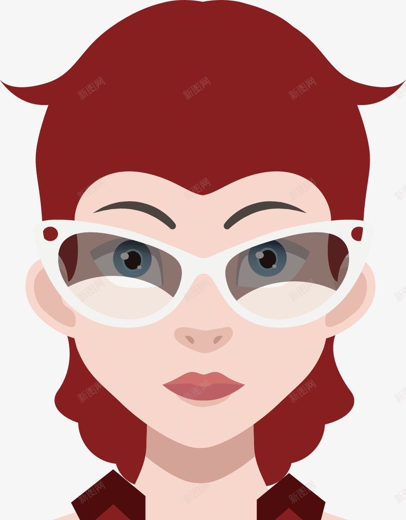 一位戴墨镜的时尚女生矢量图ai免抠素材_新图网 https://ixintu.com 人物 墨镜 头发 女生 时髦 棕色 白皮肤 矢量图