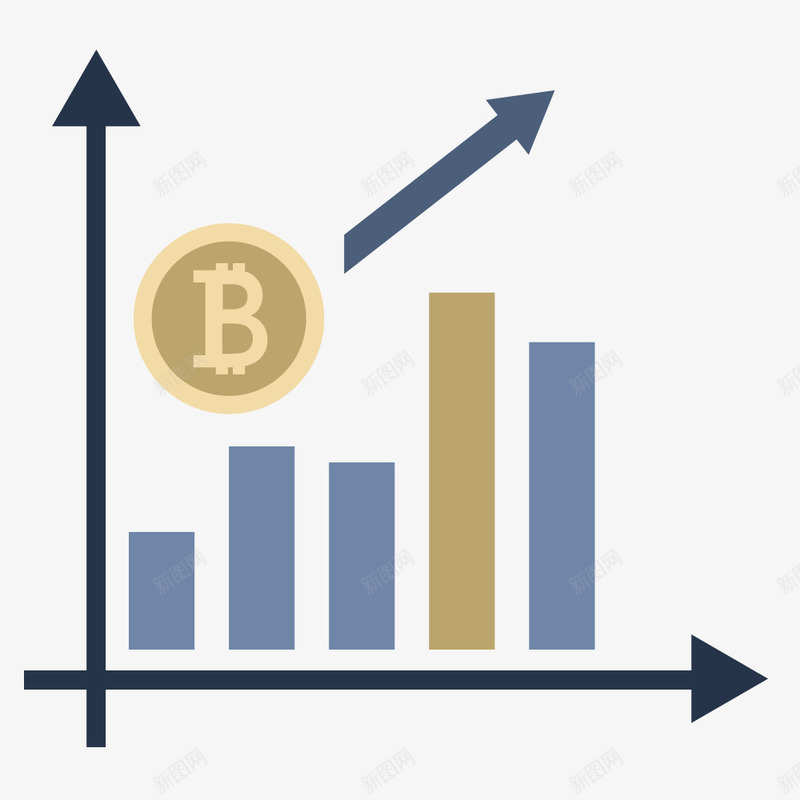 上升曲线图现代货币金融硬币矢量图