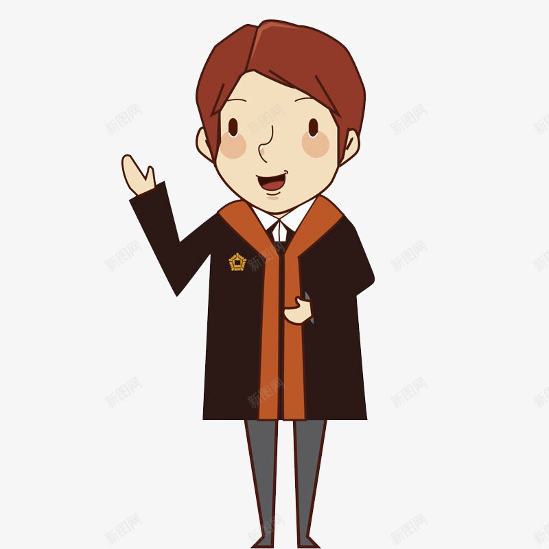 一名演说家png免抠素材_新图网 https://ixintu.com 卡通 帅气的 插图 演说家 牧师 男人 黑色的
