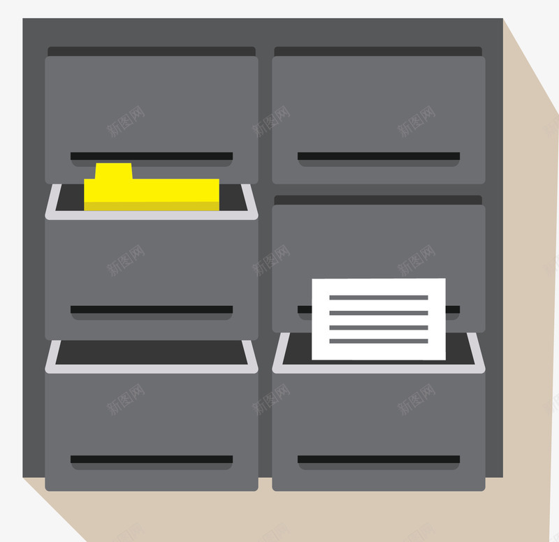 打开的金属铁质文件柜矢量图ai免抠素材_新图网 https://ixintu.com 办公文件柜 卡通风格 普通文件柜 矢量文件柜 金属 铁质 矢量图
