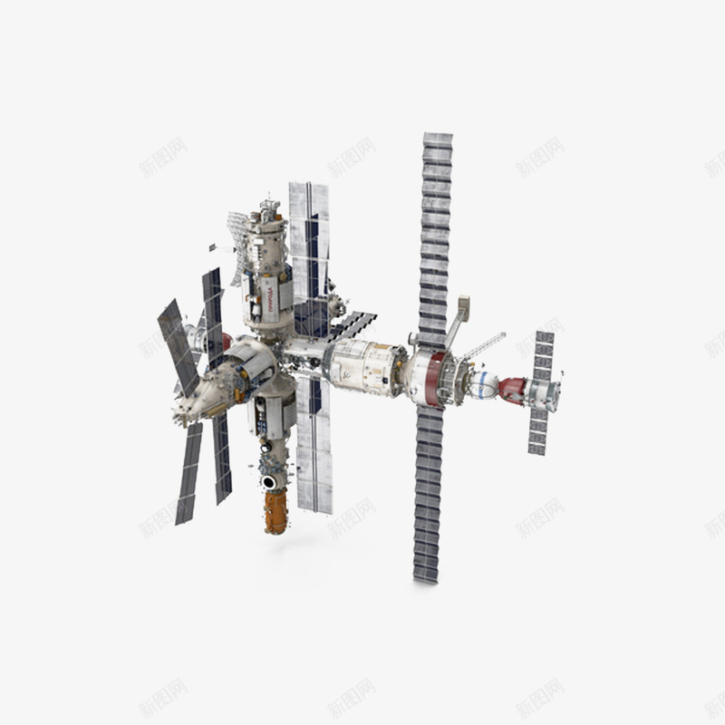 和平号空间站png免抠素材_新图网 https://ixintu.com 和平号 太空 科技 空间站