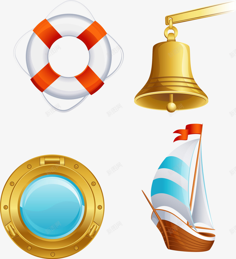 手绘航海图案png免抠素材_新图网 https://ixintu.com 卡通 帆船 手绘 航海图案 船