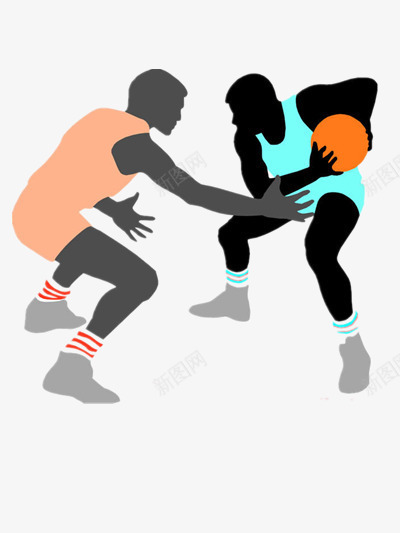 打篮球的运动员png免抠素材_新图网 https://ixintu.com 卡通 比赛 简笔 运动