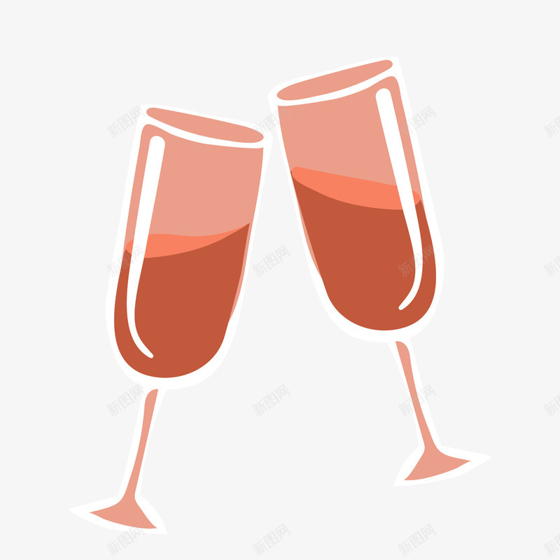 婚礼香槟杯碰杯装饰png免抠素材_新图网 https://ixintu.com 卡通酒杯 婚礼装饰 红色酒杯 饮品 香槟杯 高脚杯