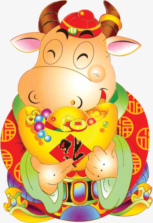 春节牛气卡通png免抠素材_新图网 https://ixintu.com 卡通 春节 牛气 设计