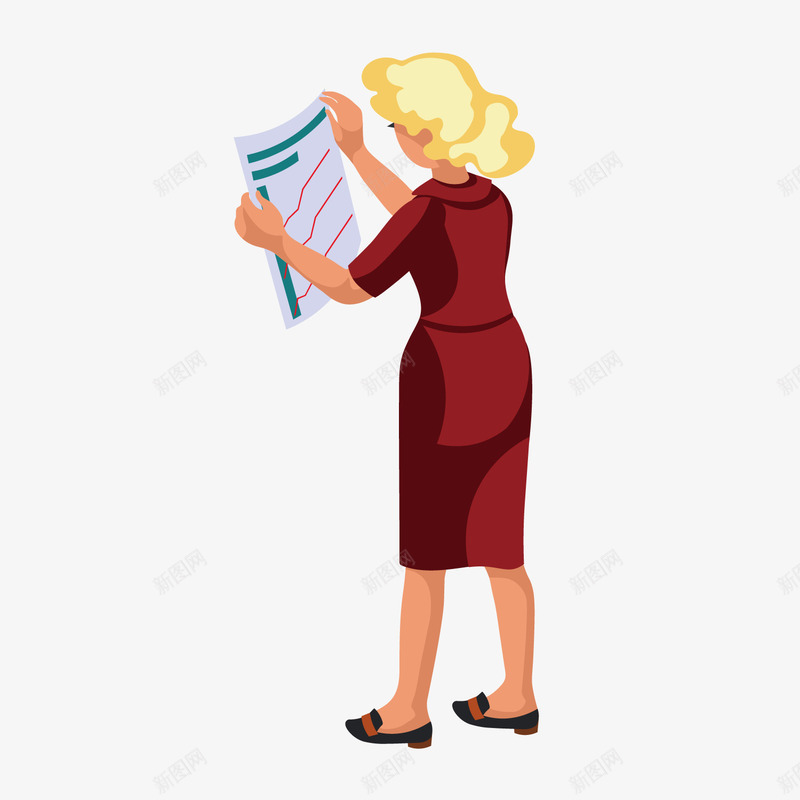 人物趋势分析卡通插画矢量图ai免抠素材_新图网 https://ixintu.com 人物 分析 卡通插画 红色衣服 纸张 趋势 矢量图