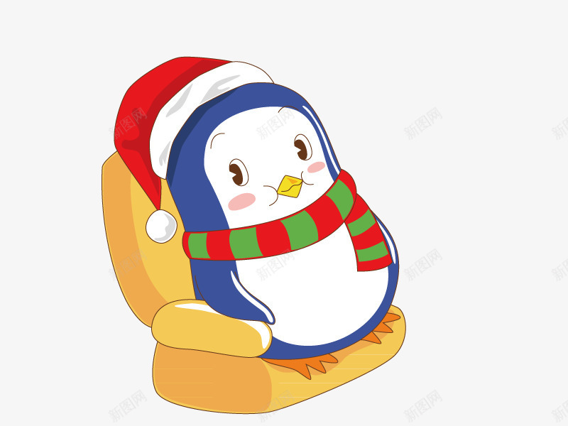 卡通企鹅png免抠素材_新图网 https://ixintu.com 企鹅 创意企鹅 椅子上的企鹅