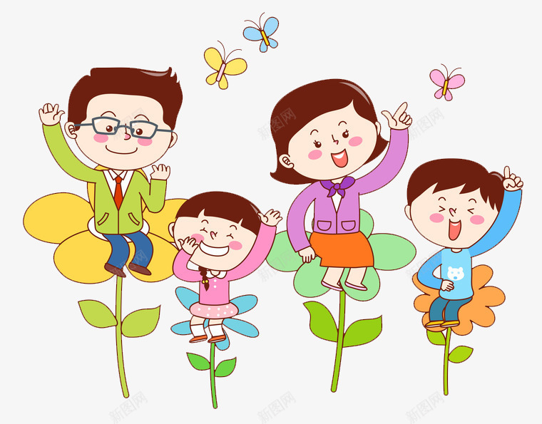 坐在花朵上的一家人png免抠素材_新图网 https://ixintu.com 一家人 一家人手绘 亲人 儿女双全 四口之家 坐在花朵上的美少女 家人 家庭 幸福 情亲 温暖 温馨 花朵 融洽 血缘