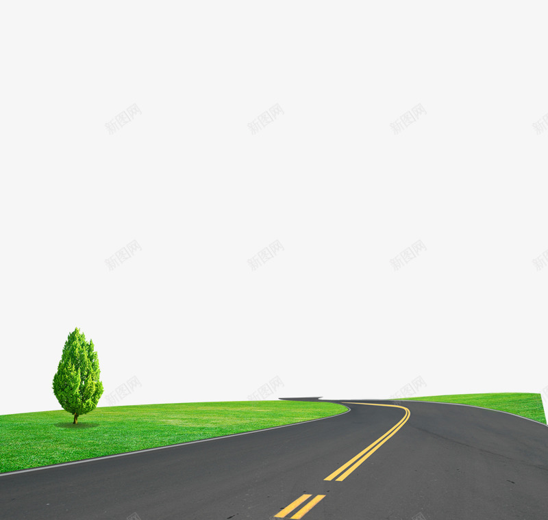 环保公路绿色png免抠素材_新图网 https://ixintu.com 公路 树木 环保 绿色 草地