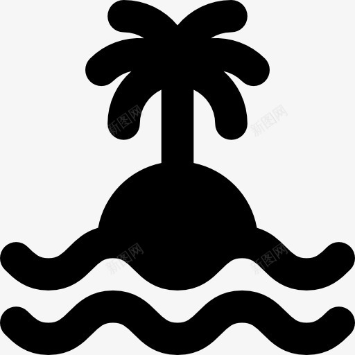 岛图标png_新图网 https://ixintu.com 棕榈树 海滩 热带岛屿 自然景观