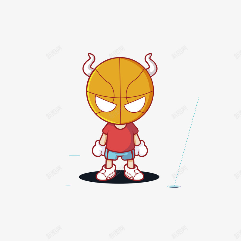 篮球卡通人物png免抠素材_新图网 https://ixintu.com 卡通人物 卡通形象 可爱卡通人物 篮球 黑色