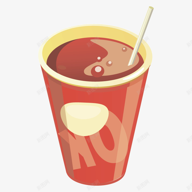 水果红色奶茶饮品png免抠素材_新图网 https://ixintu.com 奶茶 水果 红色 红色矢量 饮品