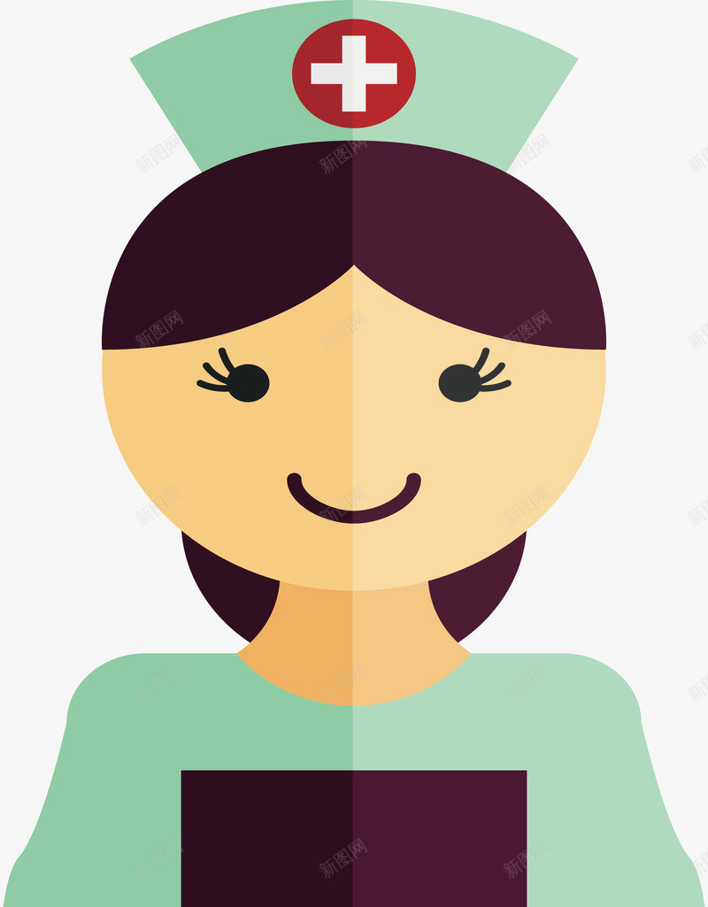 护士服附属图标矢量图ai_新图网 https://ixintu.com 图标 女护士 护士 服装 矢量图