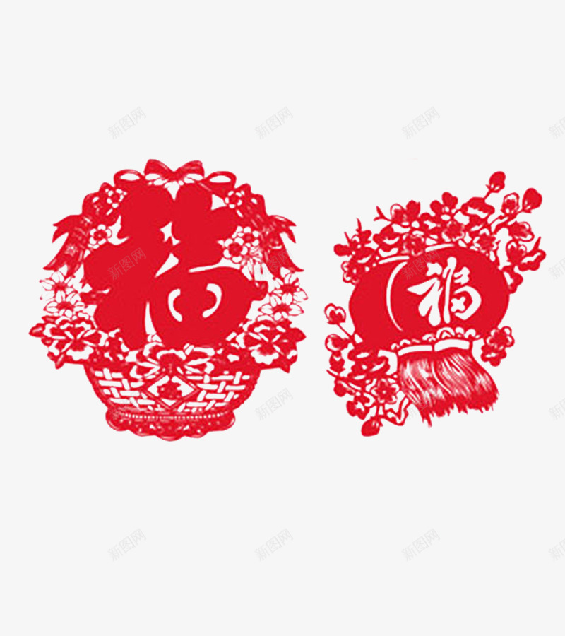 新年剪纸福字png免抠素材_新图网 https://ixintu.com 中国分 剪纸 剪纸福字素材 春节 白色 福字