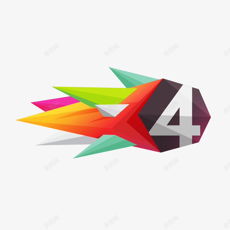 多彩的抽象标志图标png_新图网 https://ixintu.com 几何 商业 多彩的抽象标志与数字 多彩的抽象标志与数字4模板下载 抽象 标志设计 标识 模板
