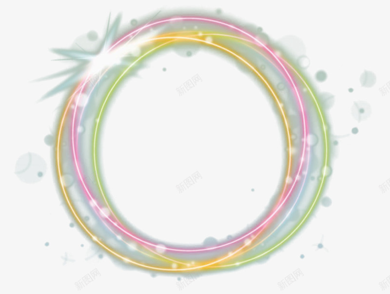 彩色发光圈png免抠素材_新图网 https://ixintu.com 光圈 光点 光环 发光 发光环 彩色 炫光元素 科技